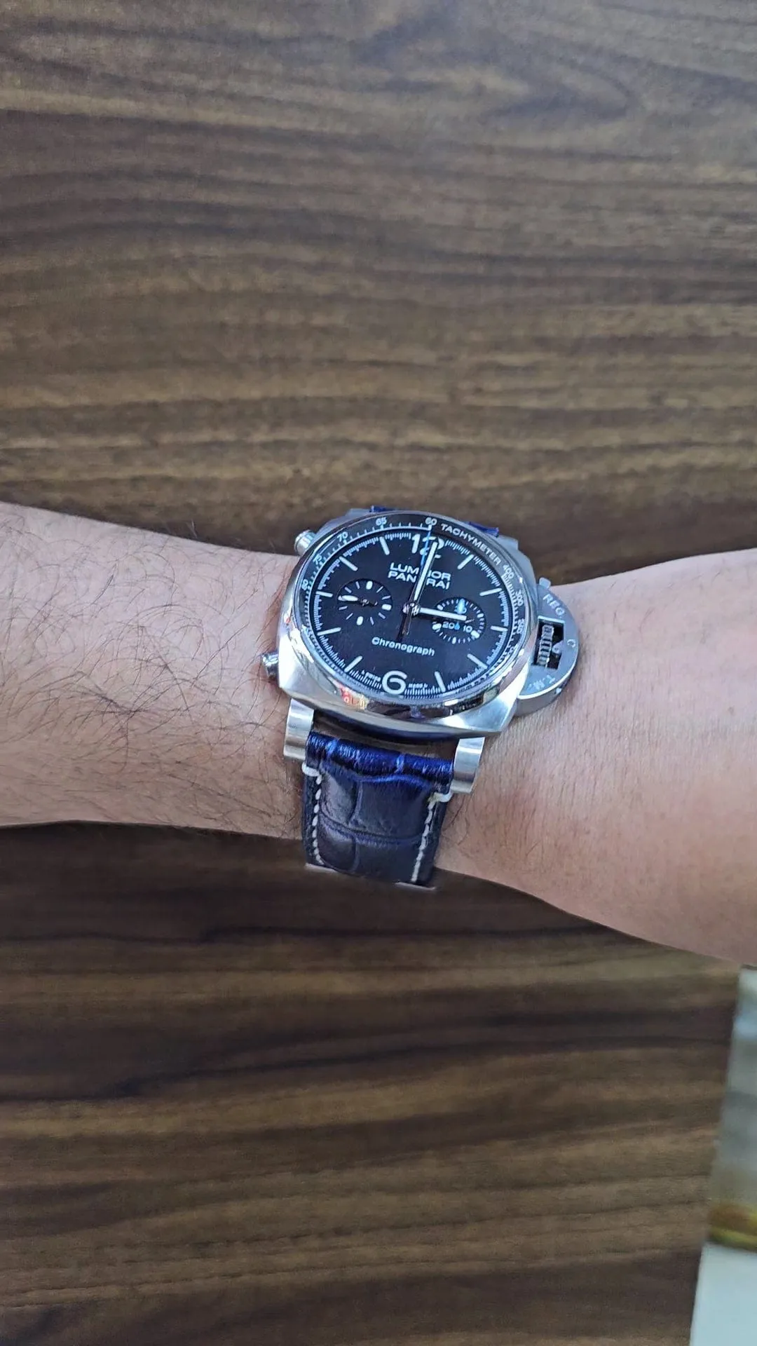 Black leather strap for panerai