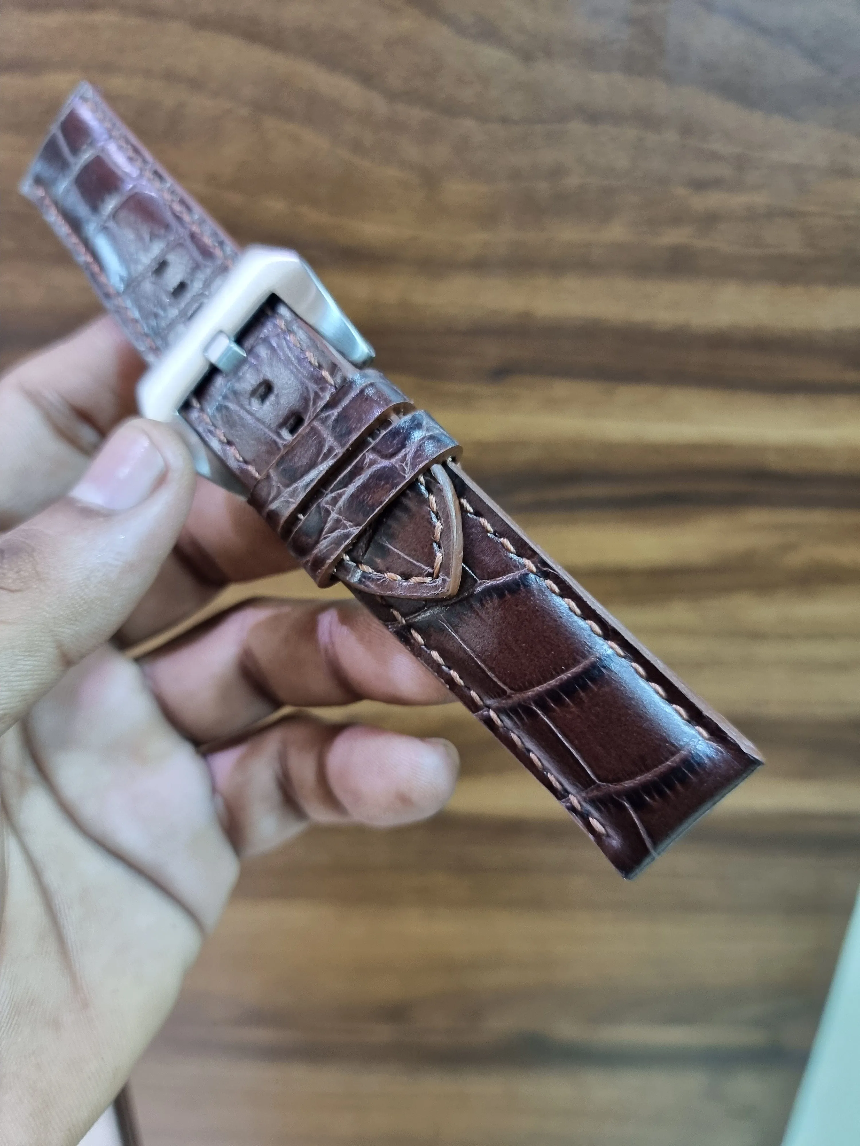 Black leather strap for panerai