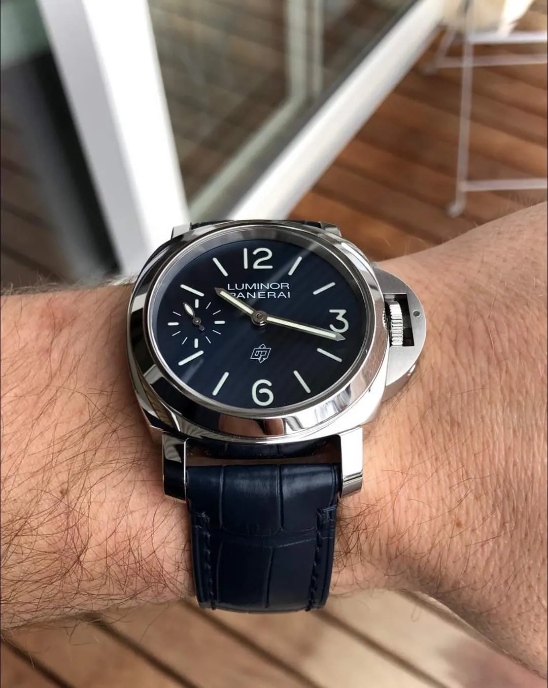 Black leather strap for panerai