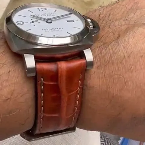 Black leather strap for panerai