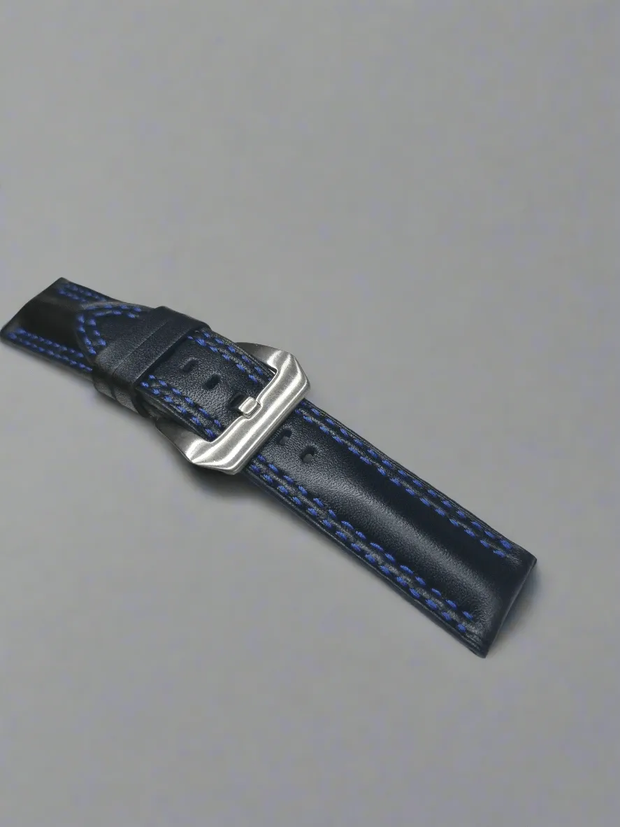 Black leather strap muscular padded