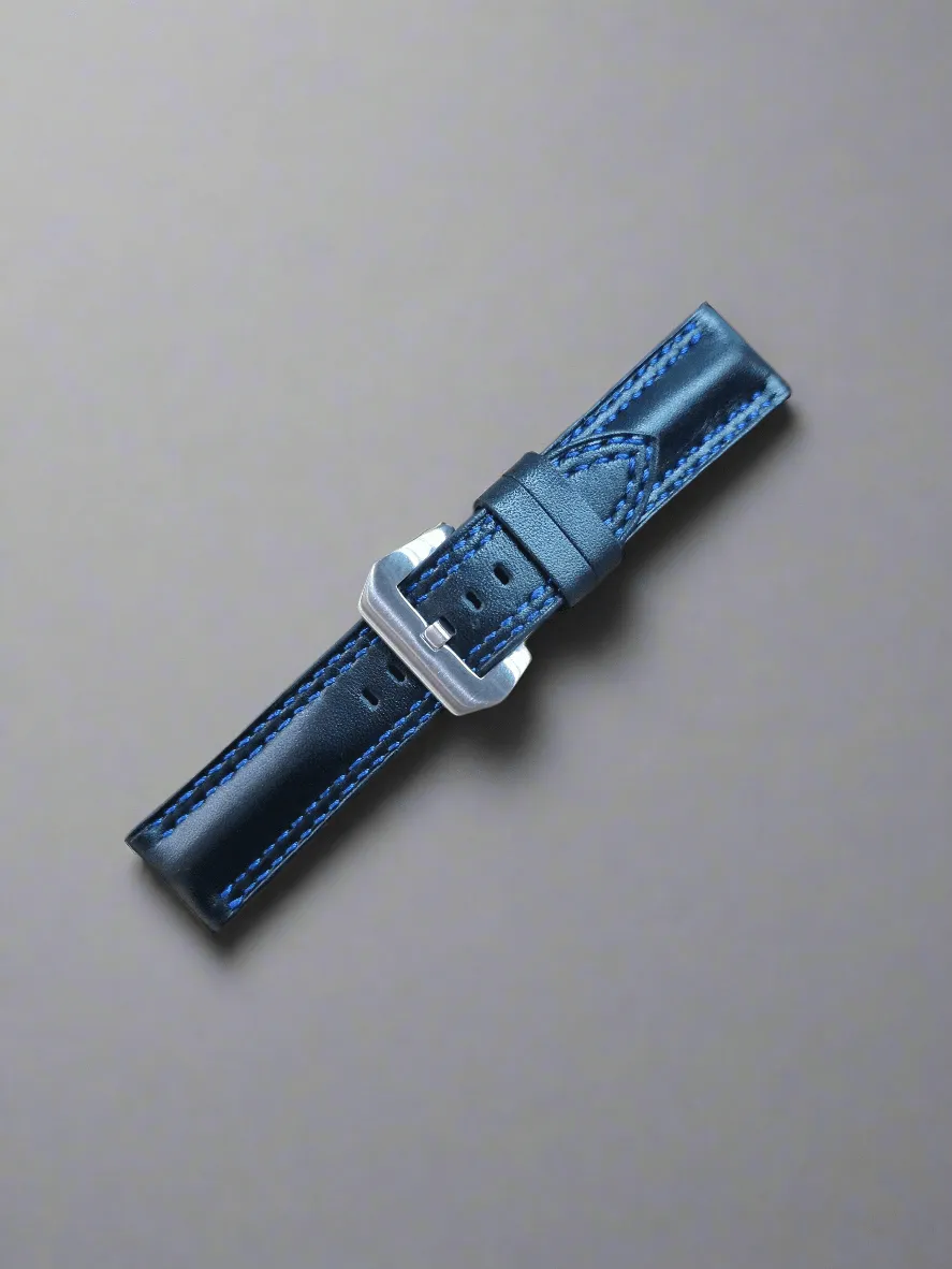 Black leather strap muscular padded