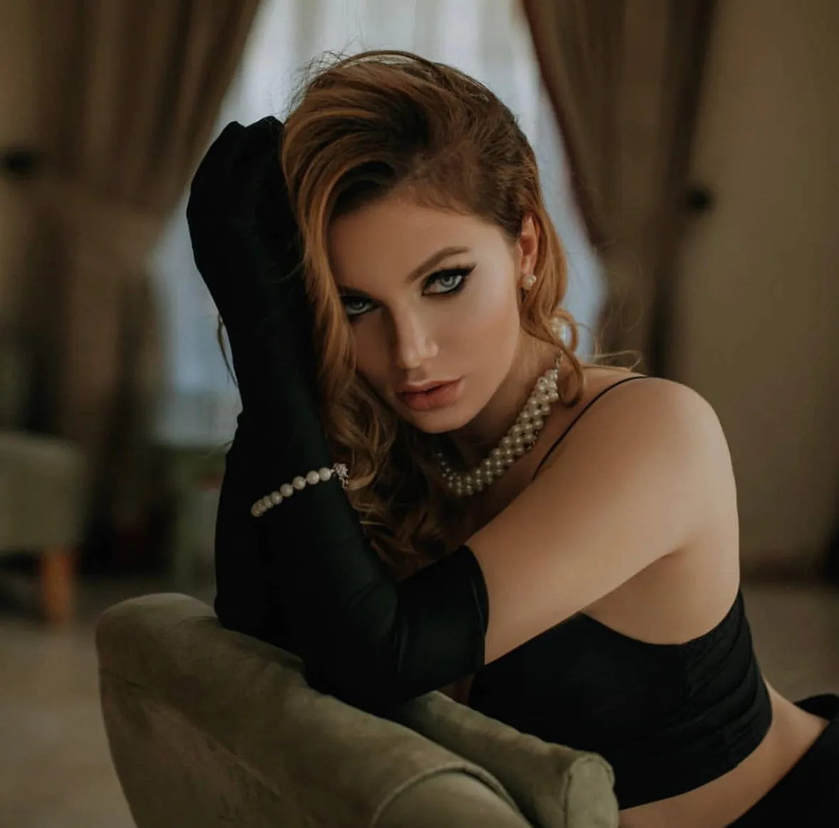 Black Long Satin Gloves