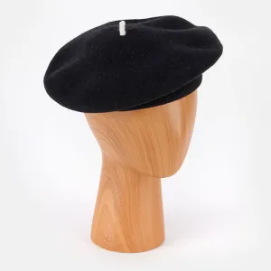 Black Pure Merino Classic Beret