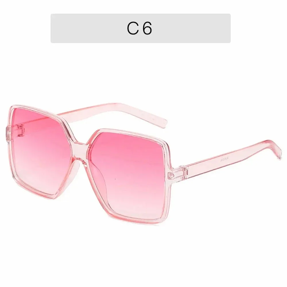 Black Square Oversized Sunglasses Women Big Frame Gradient Shades