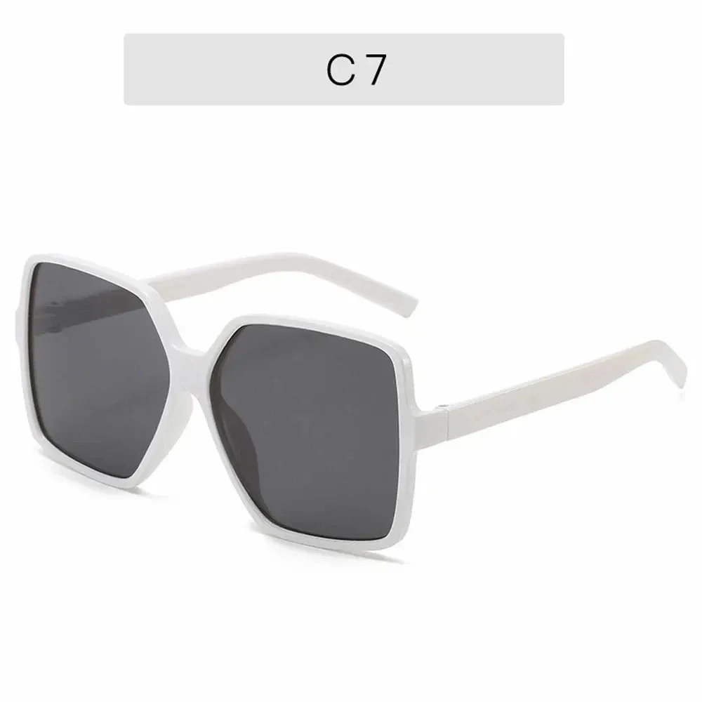 Black Square Oversized Sunglasses Women Big Frame Gradient Shades