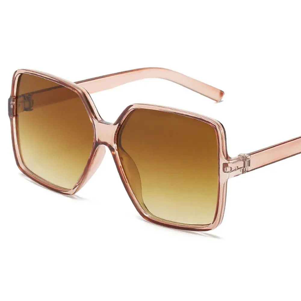 Black Square Oversized Sunglasses Women Big Frame Gradient Shades