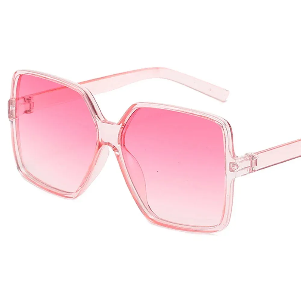 Black Square Oversized Sunglasses Women Big Frame Gradient Shades