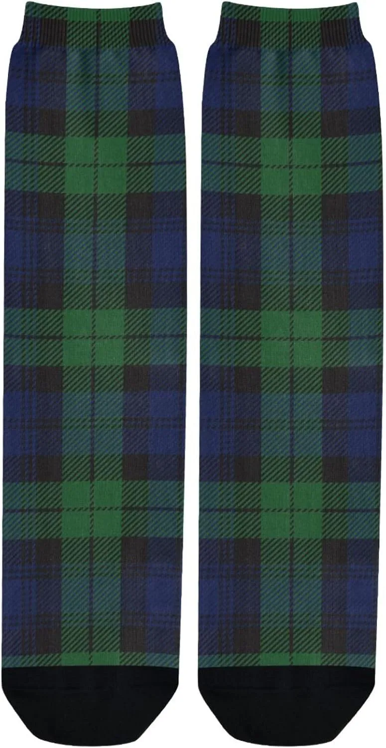 Black Watch Tartan Plaid Womens Mens Comfortable Patterned Dress Socks