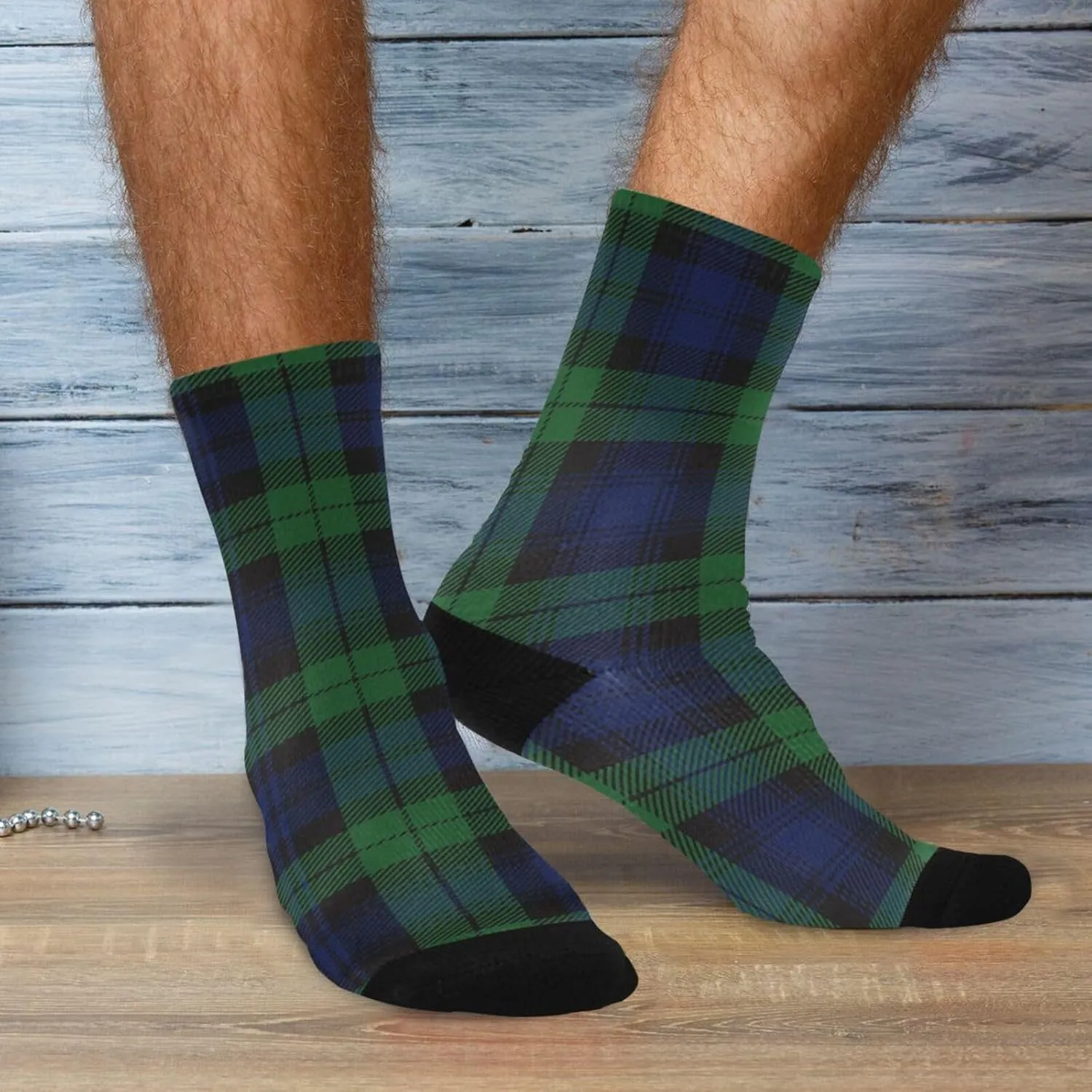 Black Watch Tartan Plaid Womens Mens Comfortable Patterned Dress Socks