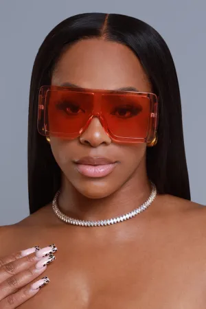 Blindspot Oversized Square Sunglasses - Orange Sorbet