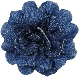 Blue Fabric Flower Brooches for Women Handmade Cloth Lapel Pin Corsage Fashion Jewelry Badge Cloth Accessories