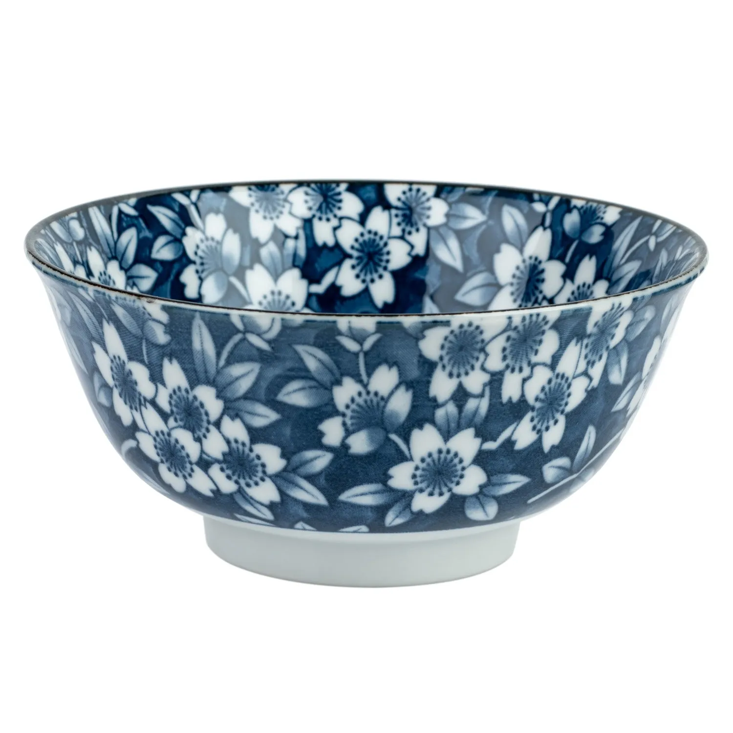 Blue Sakura Ceramic Japanese Soup Bowl