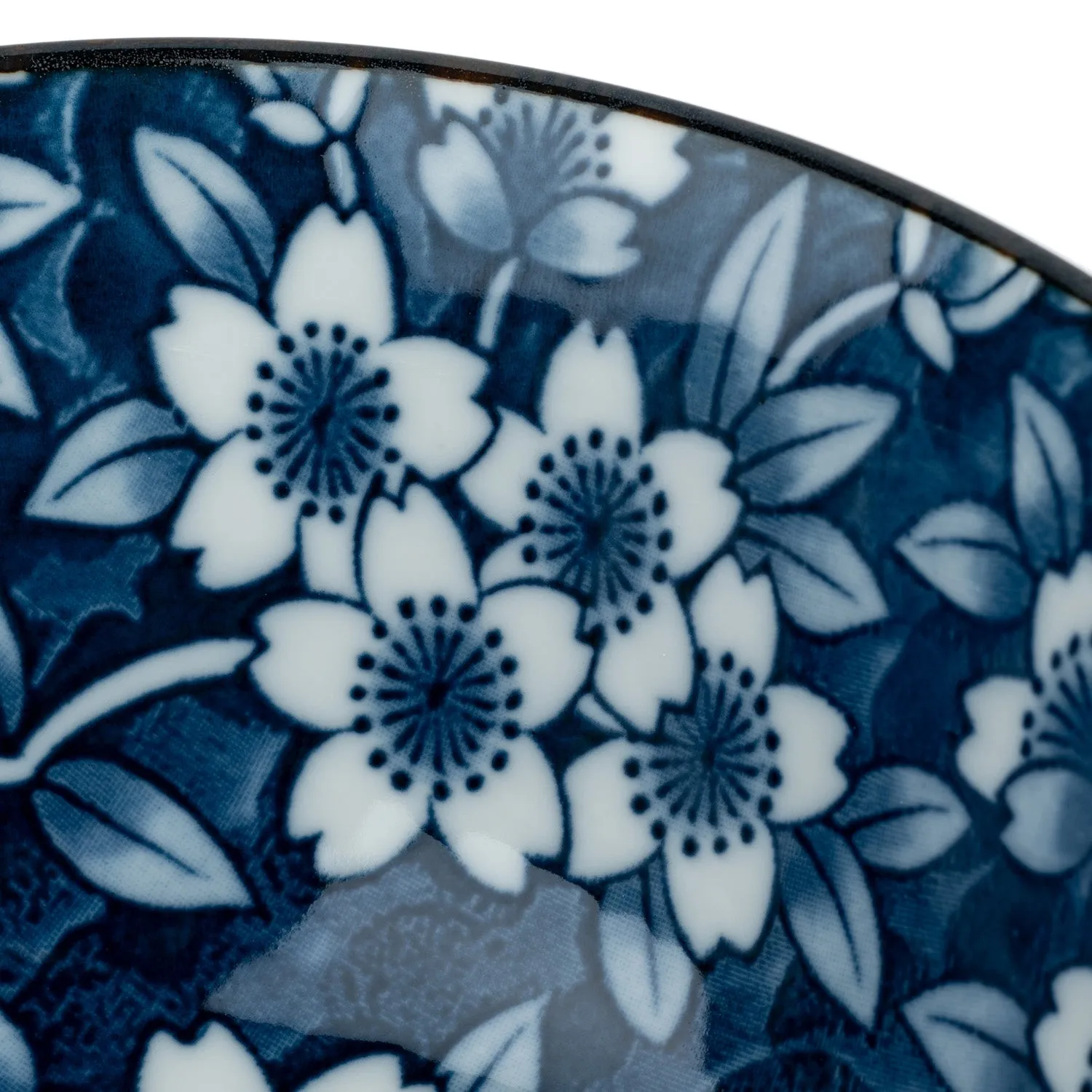 Blue Sakura Ceramic Japanese Soup Bowl