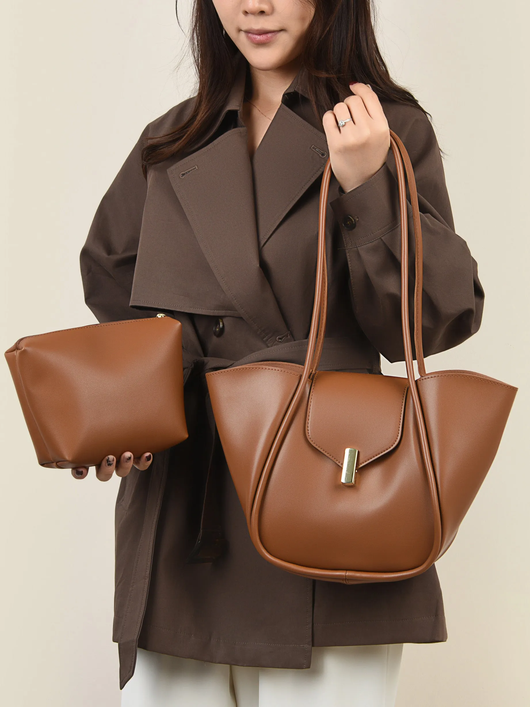 Blue Zone Planet |  PU Leather Shoulder Bag with Pouch