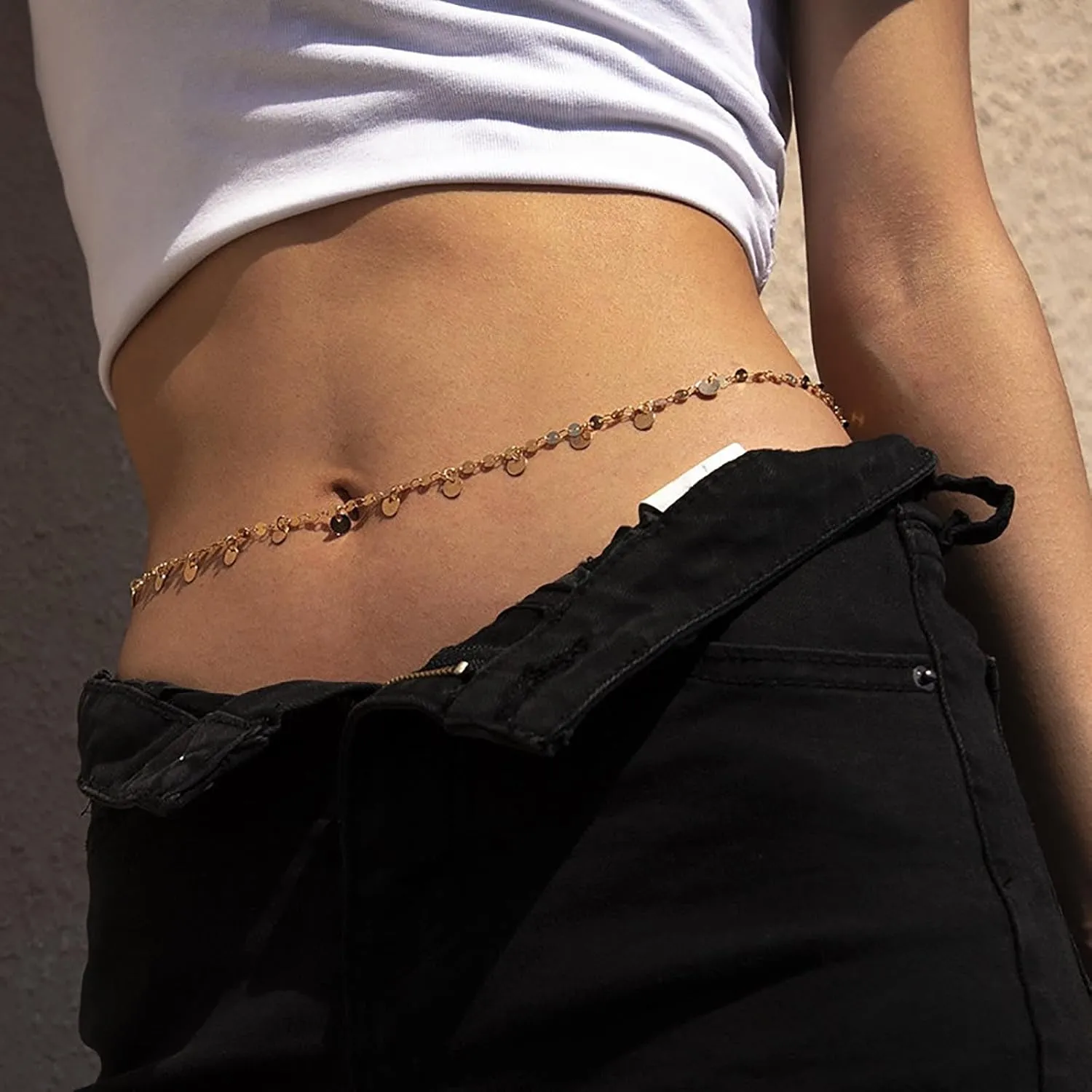 Boho Beach Bikini Belly Chain Gold Coin Tassel Belly Chain Minimalist Chain Waist Chain Belly Chain Summer Beach Bikini Body Belly Chain Women Jewelry