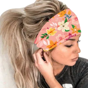 Boho Headbands fo Women Head Bands for Women's Hair Elastic Hair Bands for Short Hair Hair Accessories (Pink, One Size)