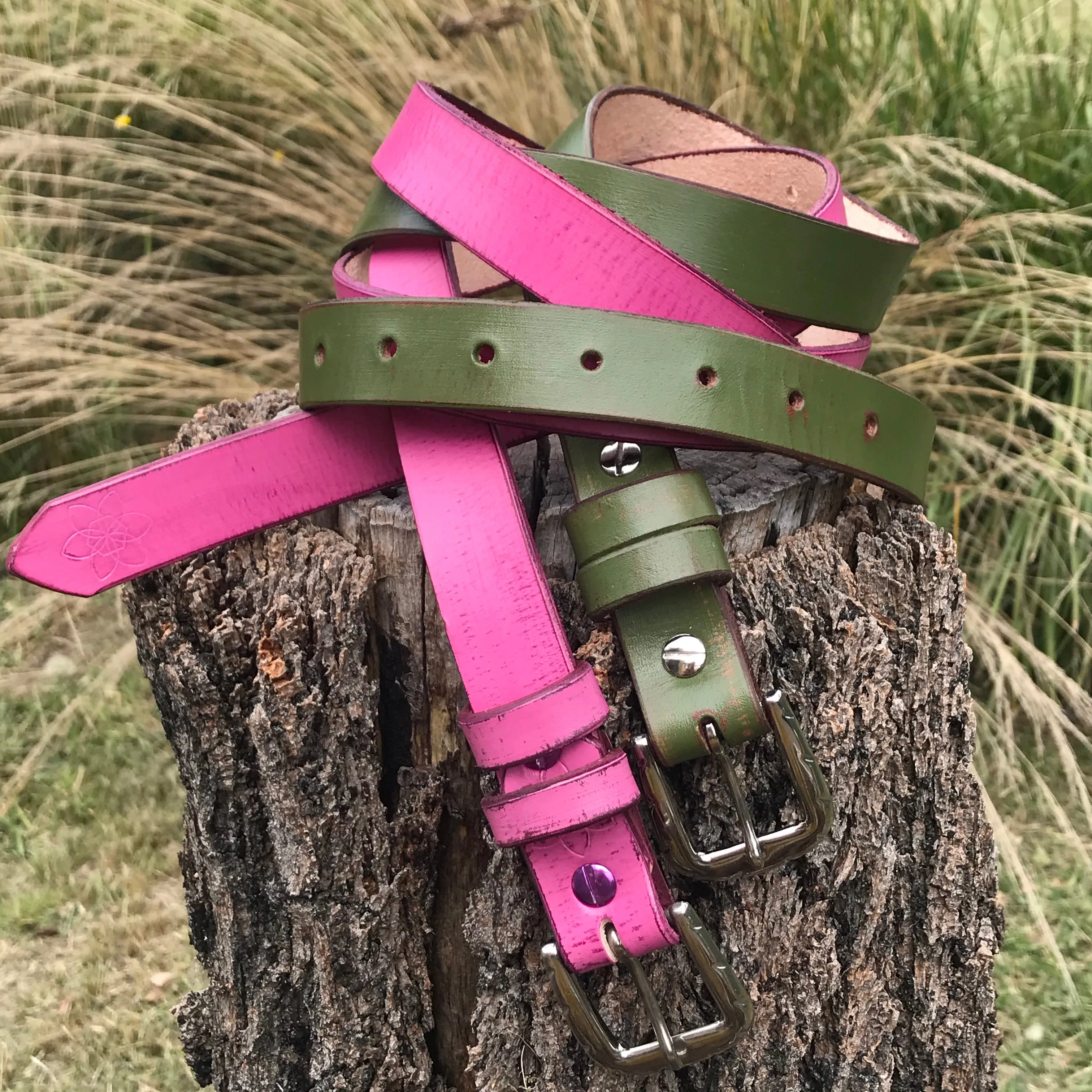 Boho Vintage Style' Slinki' Belt in Raspberry