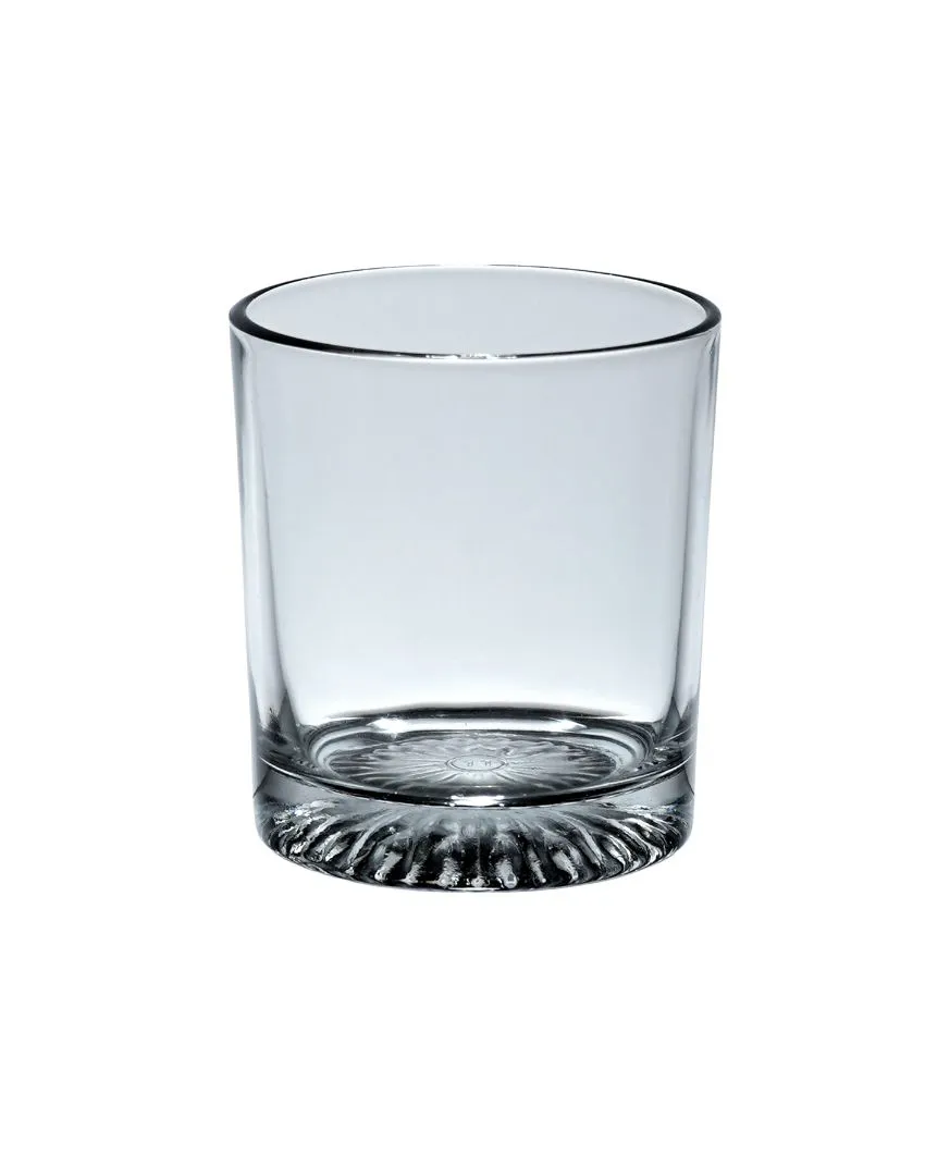 Bottom Cutting Designed Round Shaped Whisky Glasses | Set Of 6 | 300 Ml