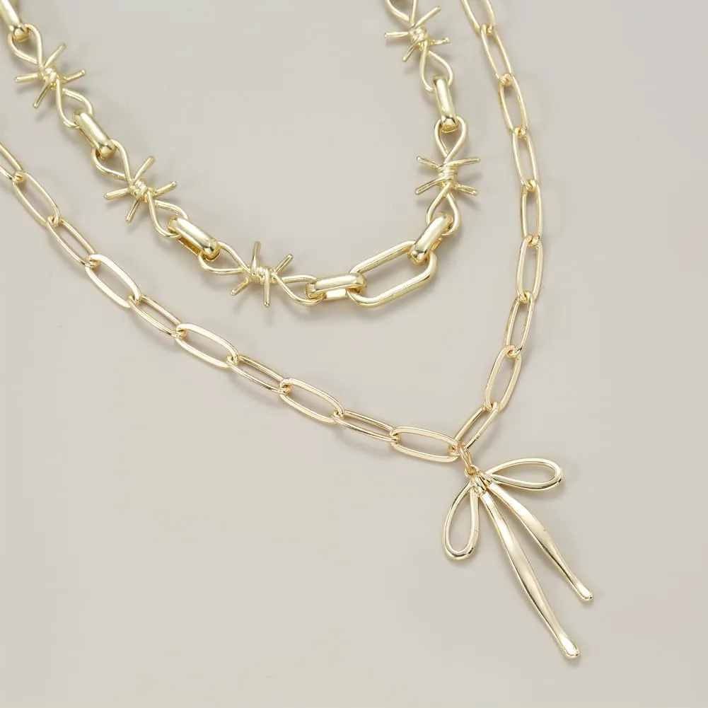 Bow Necklace Gold Bowknot Choker Necklace Coastal Charm Bow Charm Choker Necklace