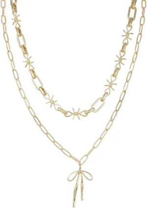 Bow Necklace Gold Bowknot Choker Necklace Coastal Charm Bow Charm Choker Necklace