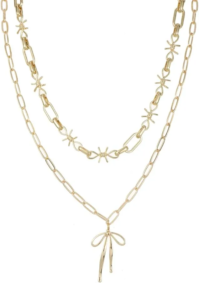 Bow Necklace Gold Bowknot Choker Necklace Coastal Charm Bow Charm Choker Necklace