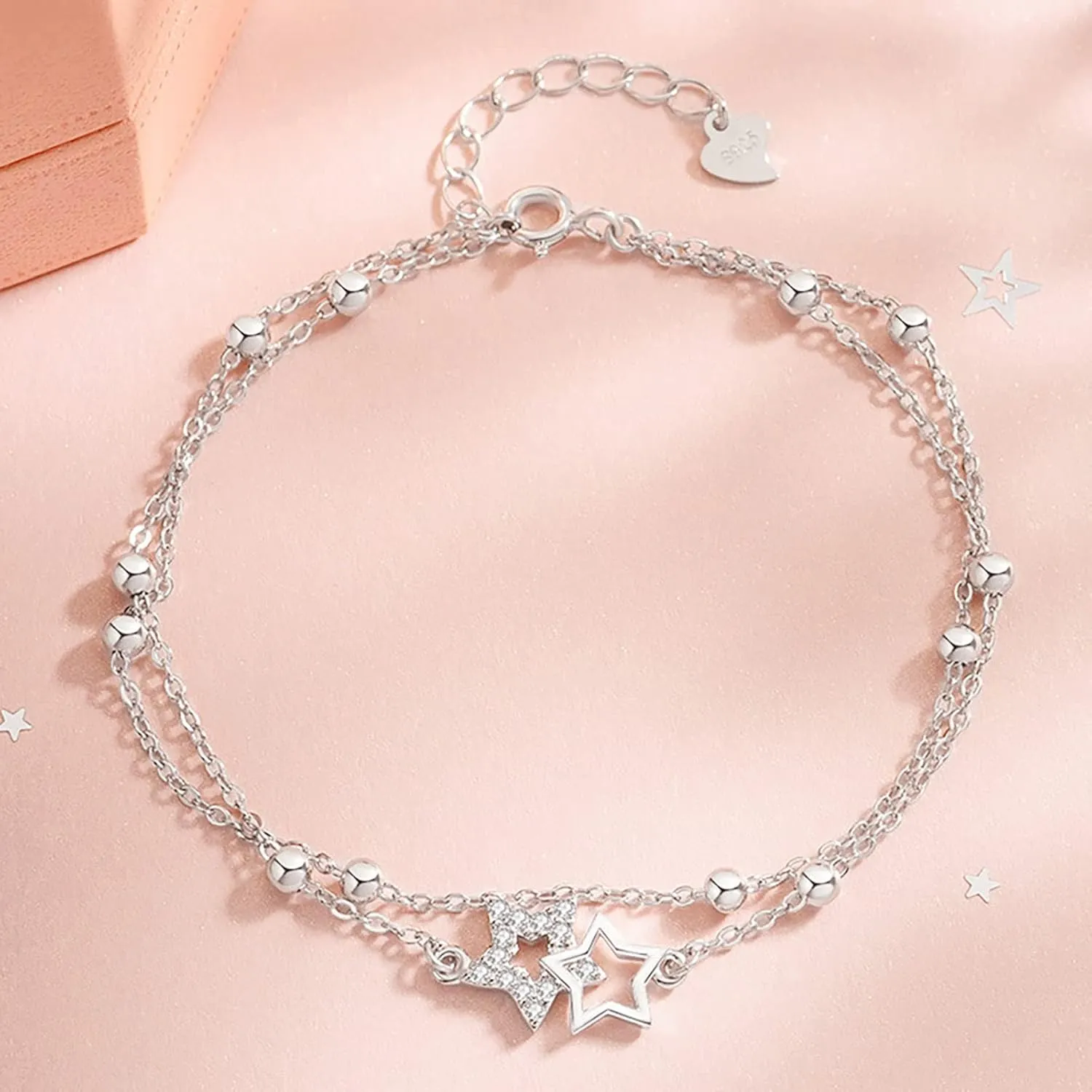 Bracelets for Women Trendy Silver 925 Sterling Silver Charm Link, Birthday Anniversary Jewelry Gifts for Wife Girlfriend Mother
