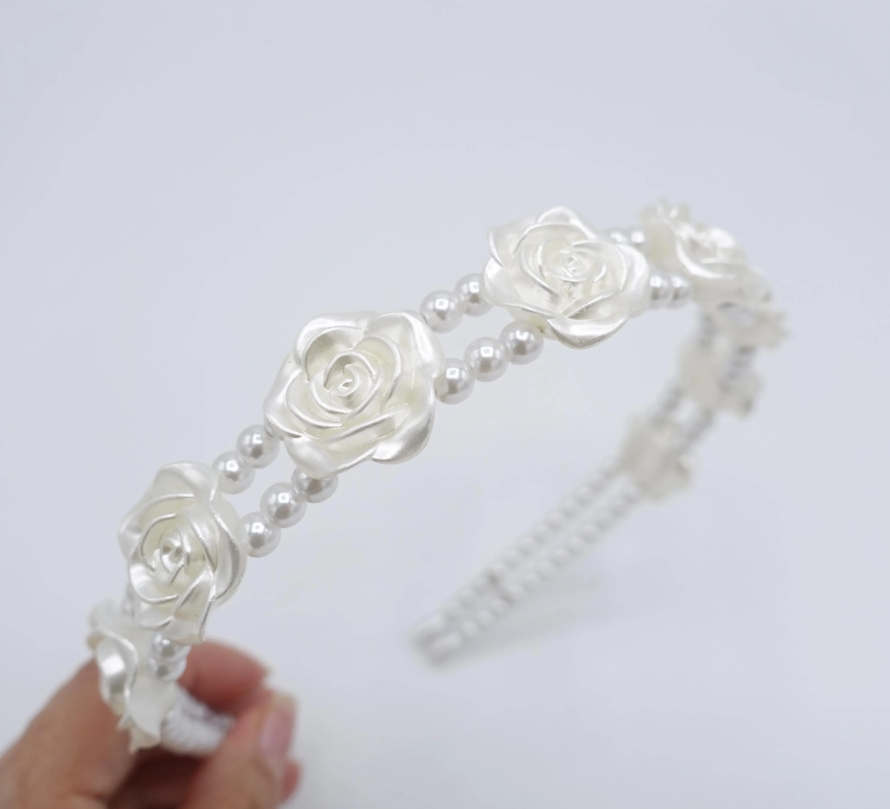 bridal headband, wedding headband, pearl double headband
