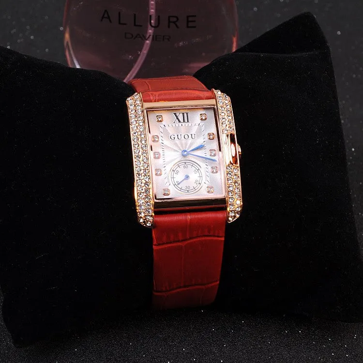 British Style Rhinestone Women's Watch