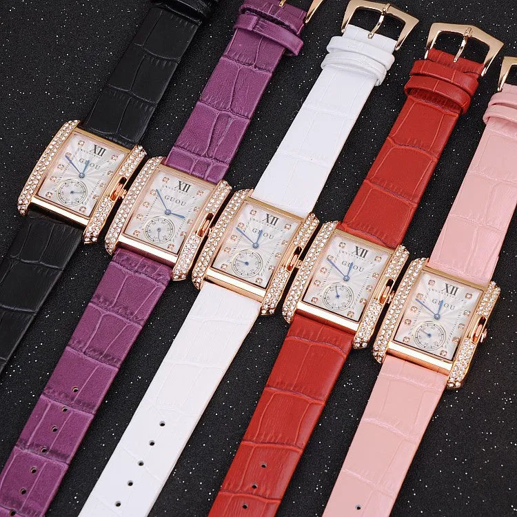 British Style Rhinestone Women's Watch