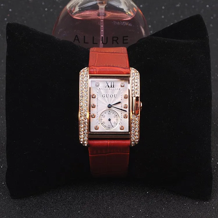British Style Rhinestone Women's Watch