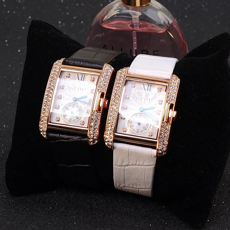 British Style Rhinestone Women's Watch