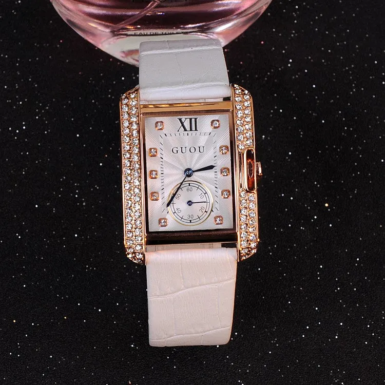 British Style Rhinestone Women's Watch