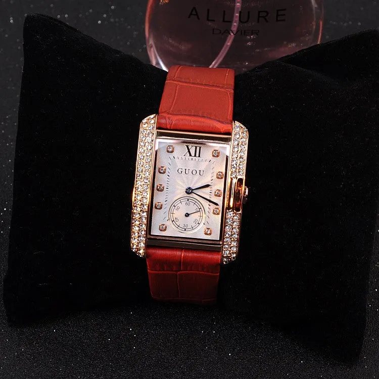 British Style Rhinestone Women's Watch
