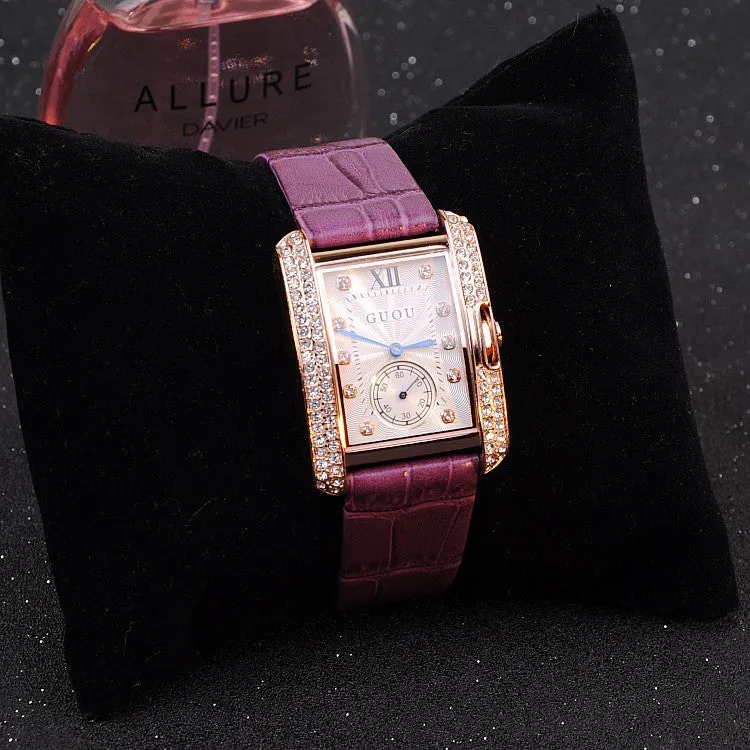 British Style Rhinestone Women's Watch
