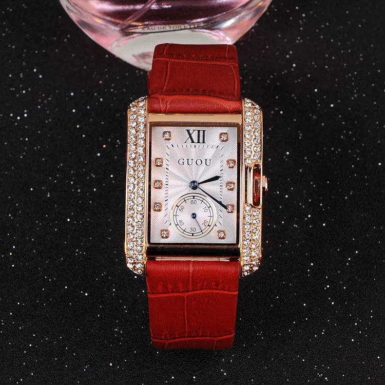British Style Rhinestone Women's Watch