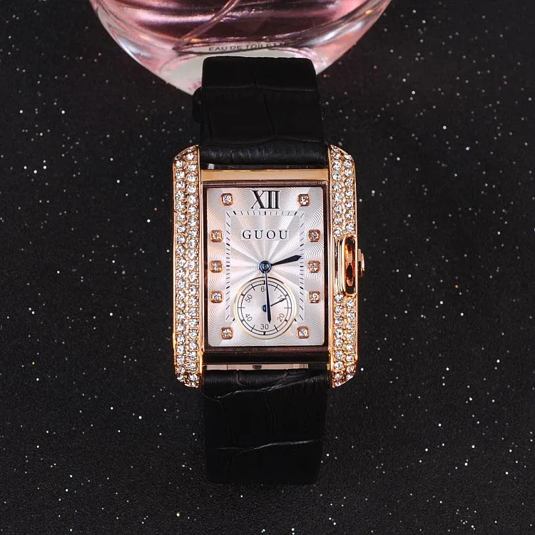 British Style Rhinestone Women's Watch
