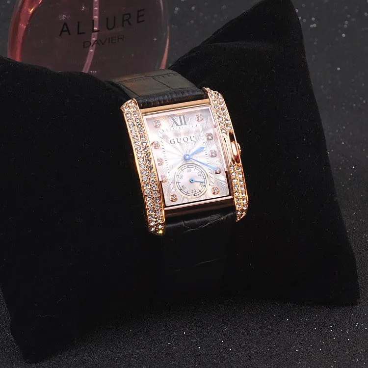 British Style Rhinestone Women's Watch