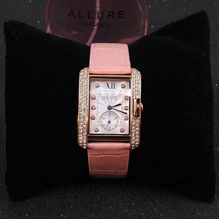 British Style Rhinestone Women's Watch