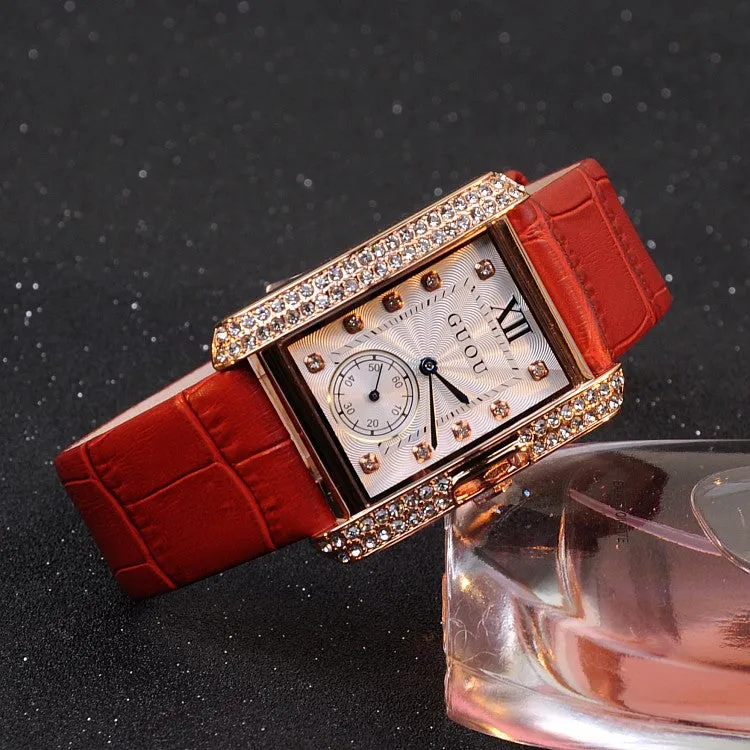 British Style Rhinestone Women's Watch