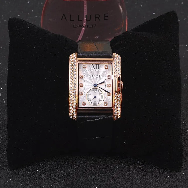 British Style Rhinestone Women's Watch