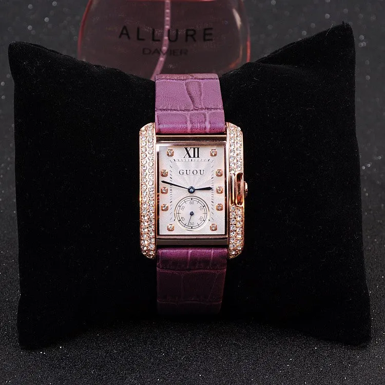 British Style Rhinestone Women's Watch