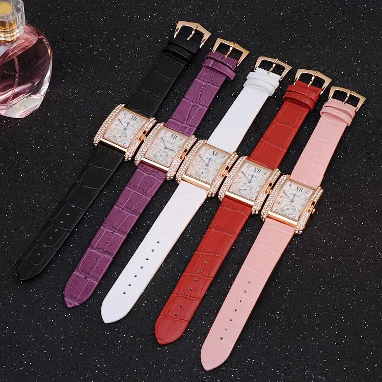 British Style Rhinestone Women's Watch