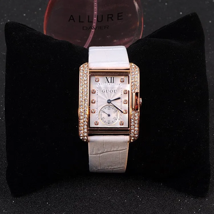 British Style Rhinestone Women's Watch