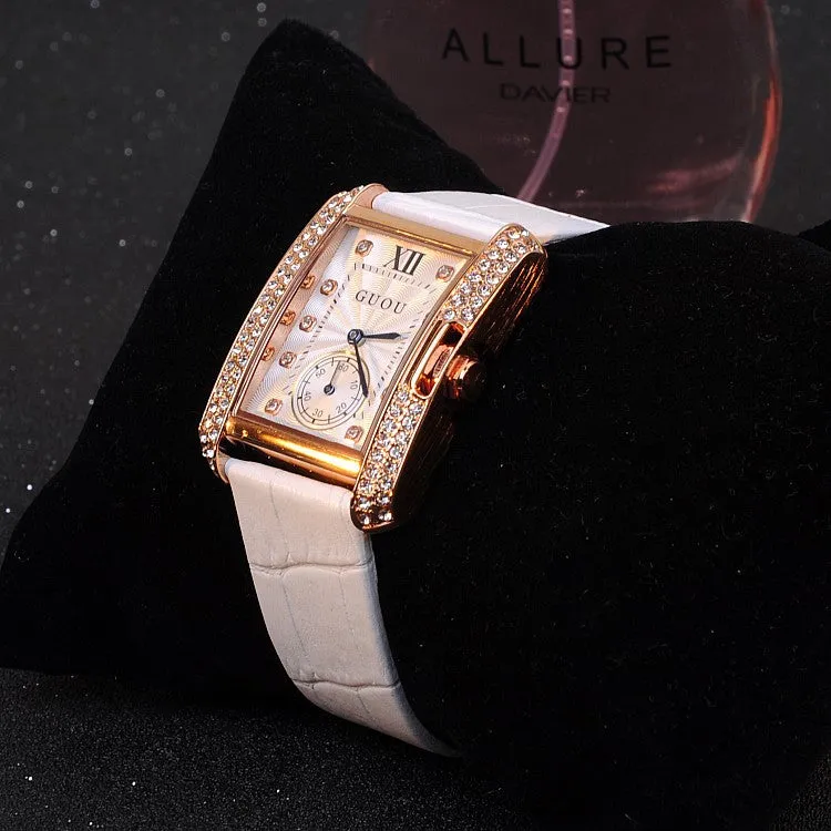 British Style Rhinestone Women's Watch