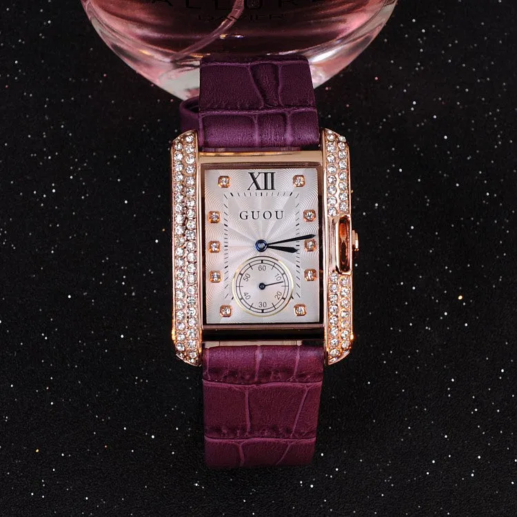 British Style Rhinestone Women's Watch