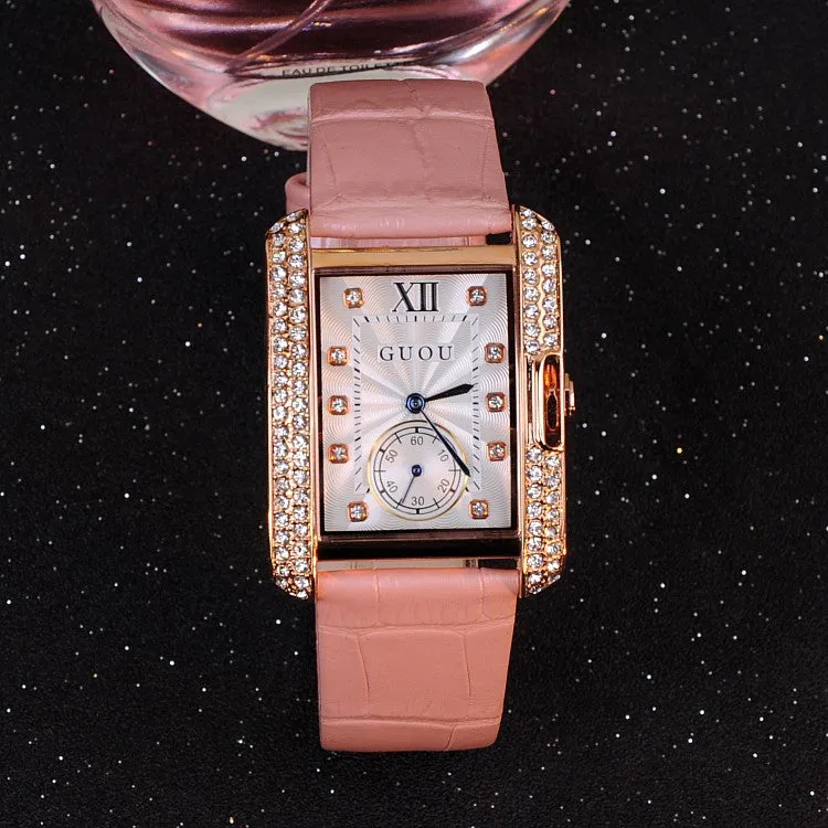British Style Rhinestone Women's Watch