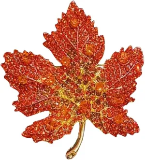 Brooch Pins for Women Fashion Red Maple Leaf Brooch For Women High End Pin Elegant Temperament Coat And Western Accessories For Halloween Thanksgiving Xmas Party