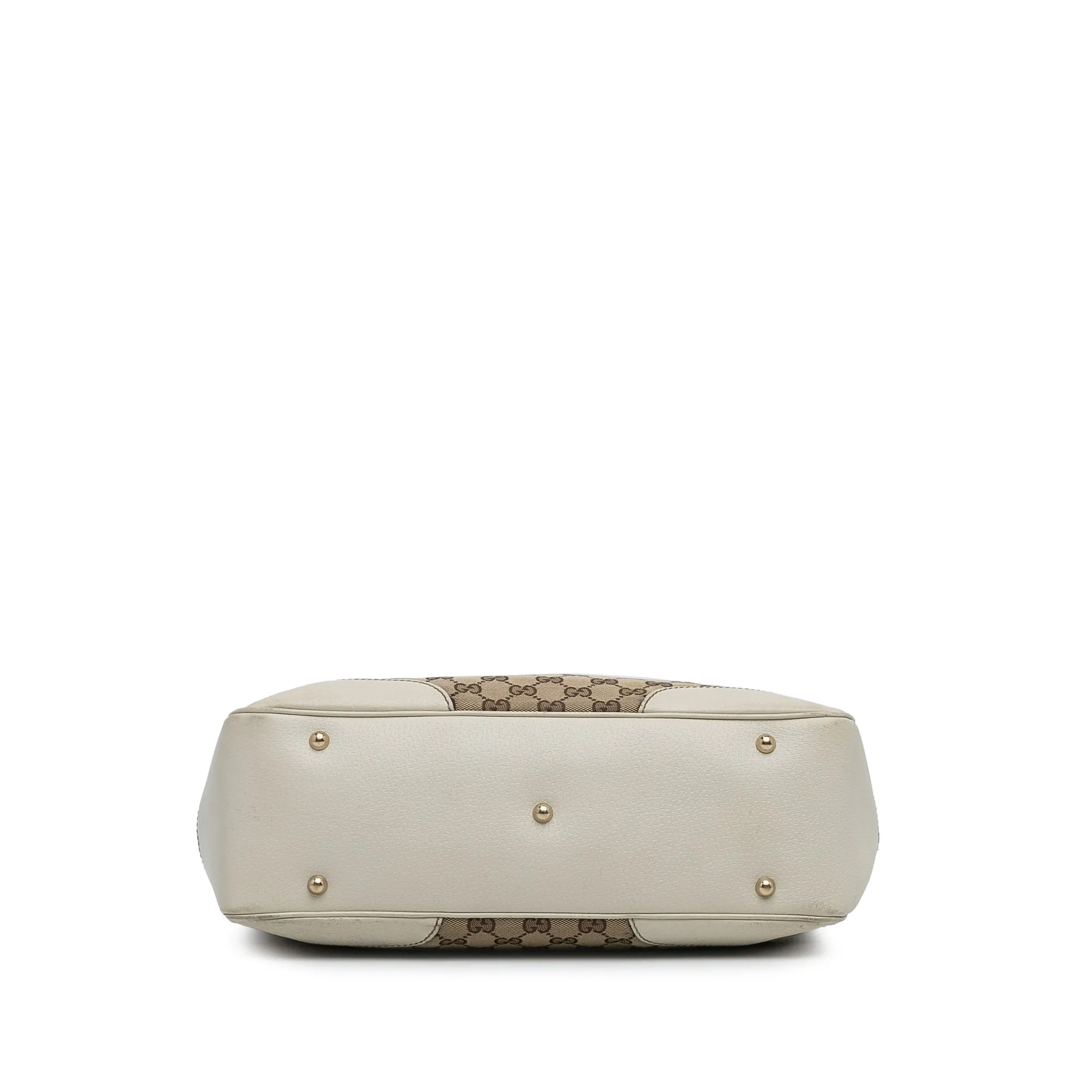 Brown Gucci GG Canvas Bamboo Tote Bag