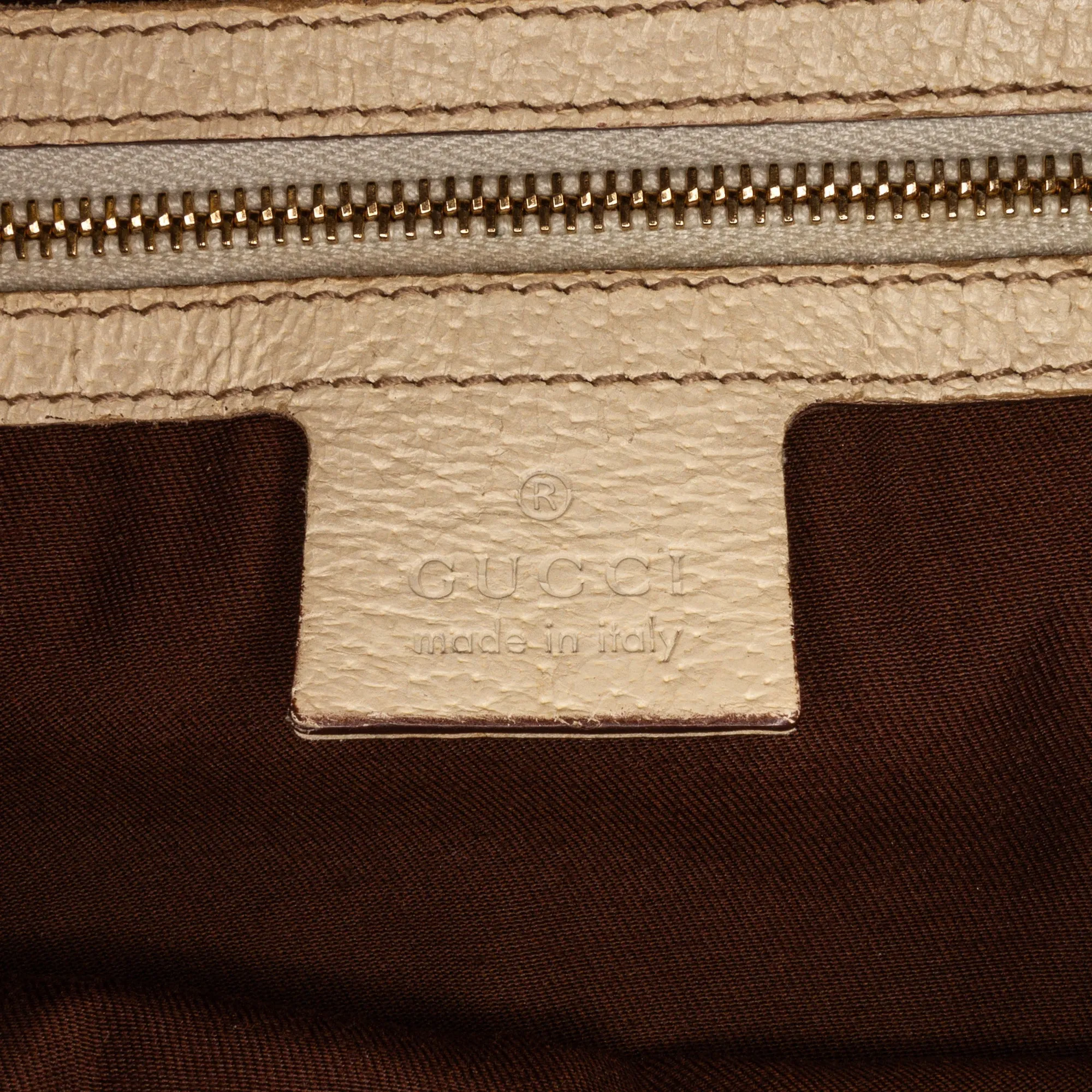 Brown Gucci GG Canvas Bamboo Tote Bag